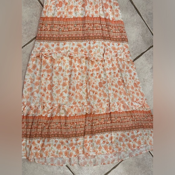Anthropologie A Collective Story Piper Peach & Cream Floral Maxi Dress NWT $168 - Picture 5 of 7